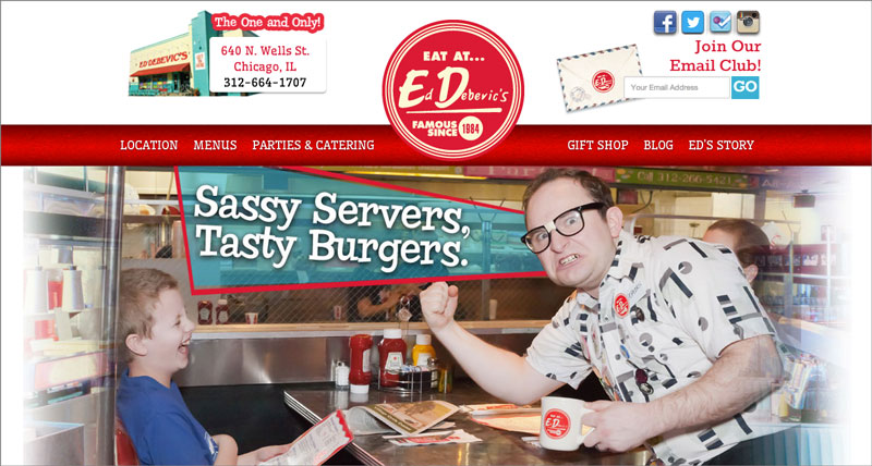Subway kids website screen captureEd Debevic's diner