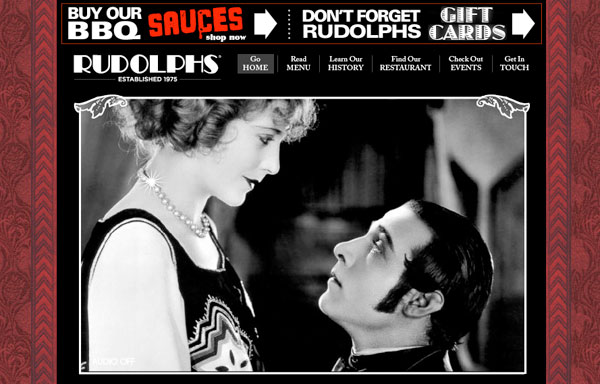 Website screen capture if Rudolph's steak house
