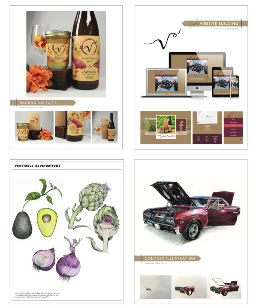 Student example portfolio page design
