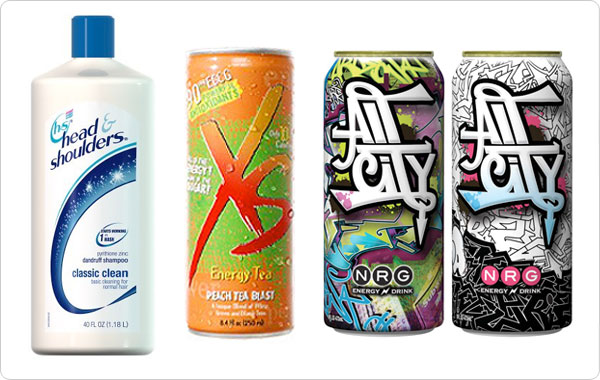 Advertising example demonstrating the design principle asymmetrical balance