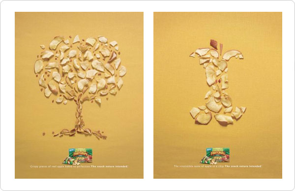 Various design and advertising examples demonstrating different ways to layout a design creatively.