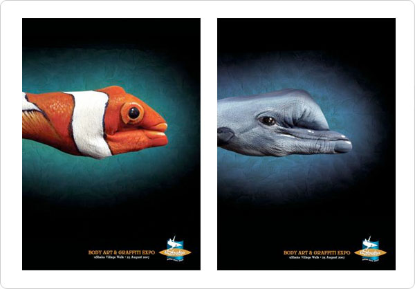 Advertising example demonstrating the design principle emphasis