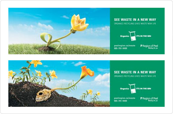 Advertising example demonstrating the design principle emphasis