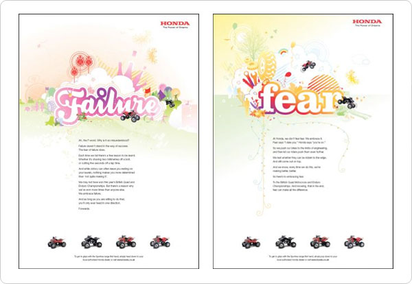 Advertising example demonstrating the design element line