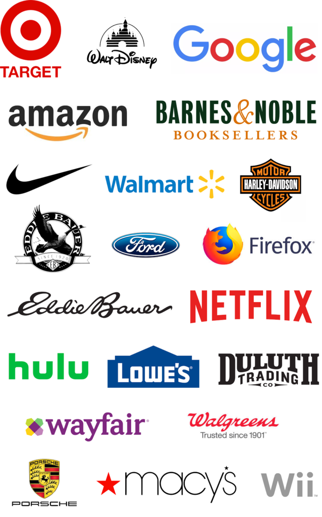 Various logos shown to help students analyze their design qualities