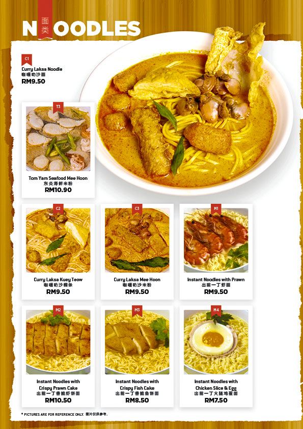Menu shown to help students analyze its design quality