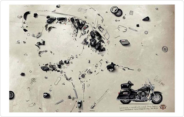 Advertising example demonstrating the design element shape