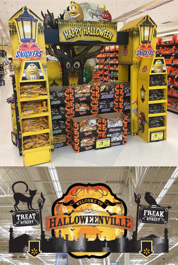 Halloween signage in retail stores