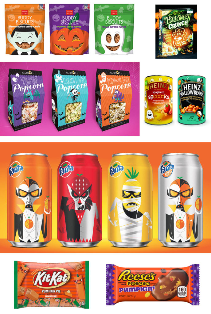 Image of various products showing Halloween design style on them
