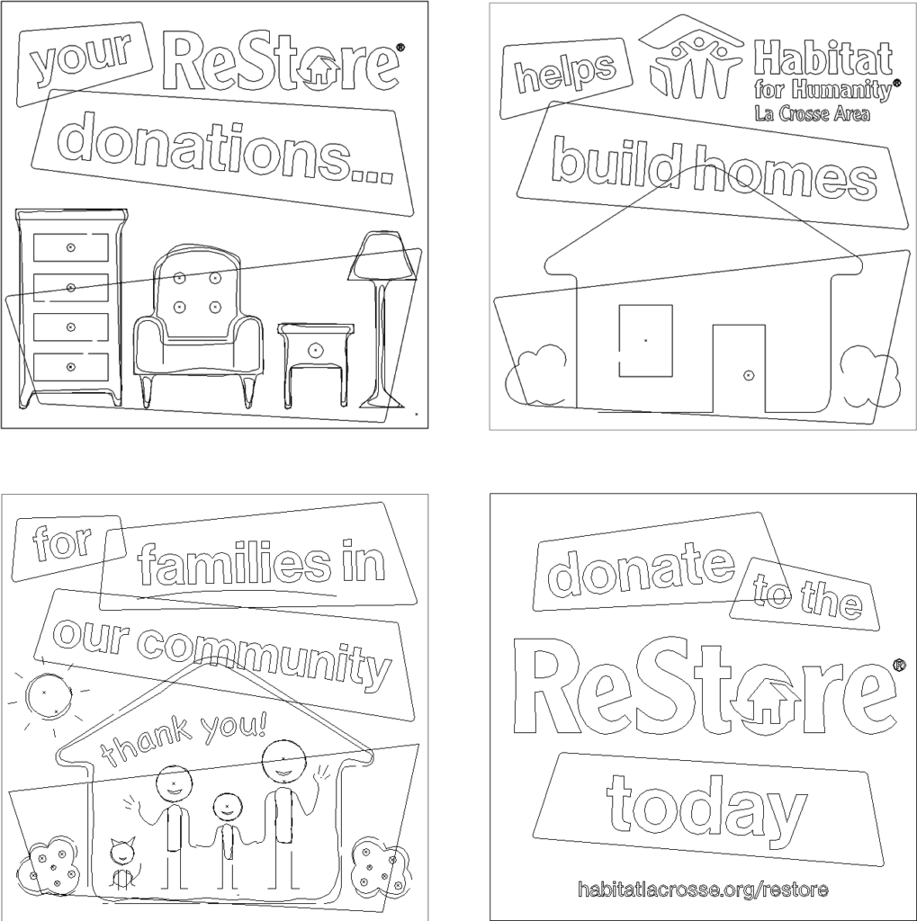 Image showing the wireframe version of the ReStore artboards