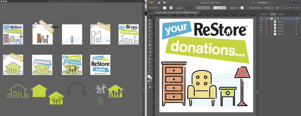 Screen shot of how the layers should look in Illustrator