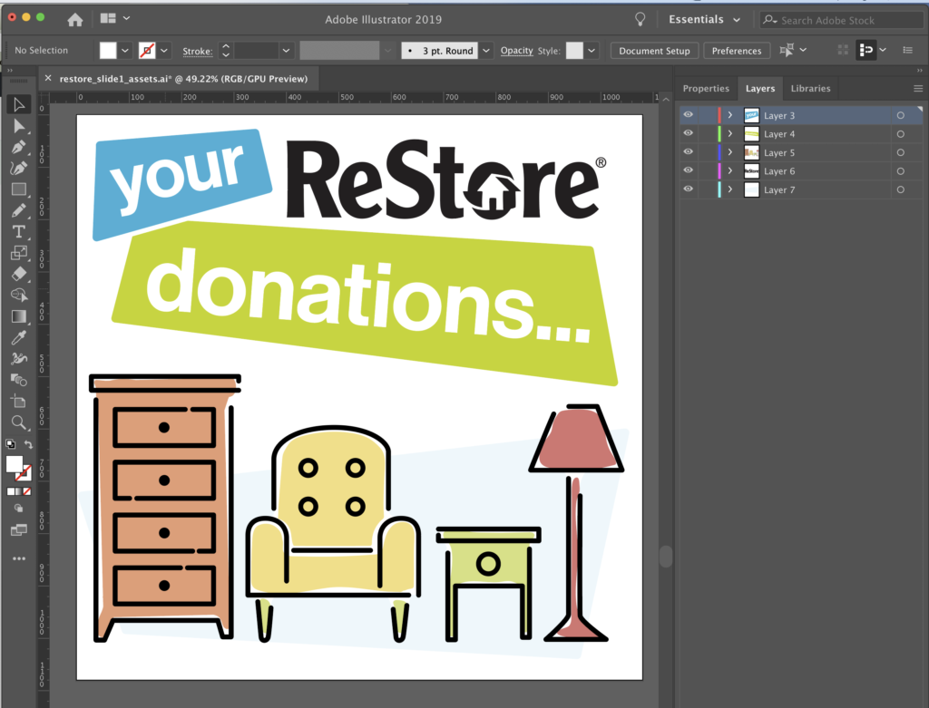 Screen shot of how the layers should look in Illustrator