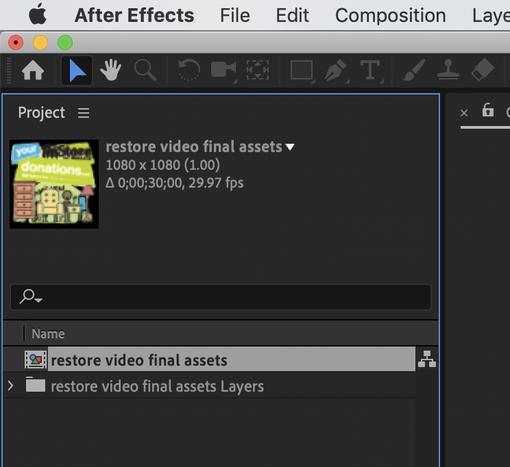 Image showing how to import a file as a composition in After Effects