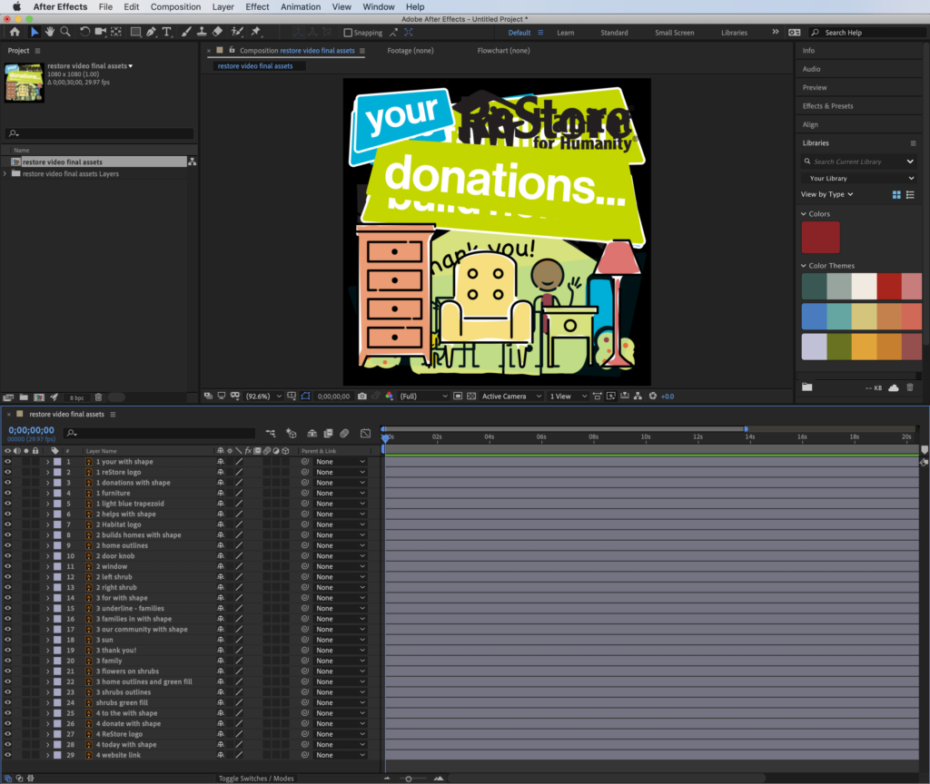 Image showing how to add a composition to the timeline in After Effects