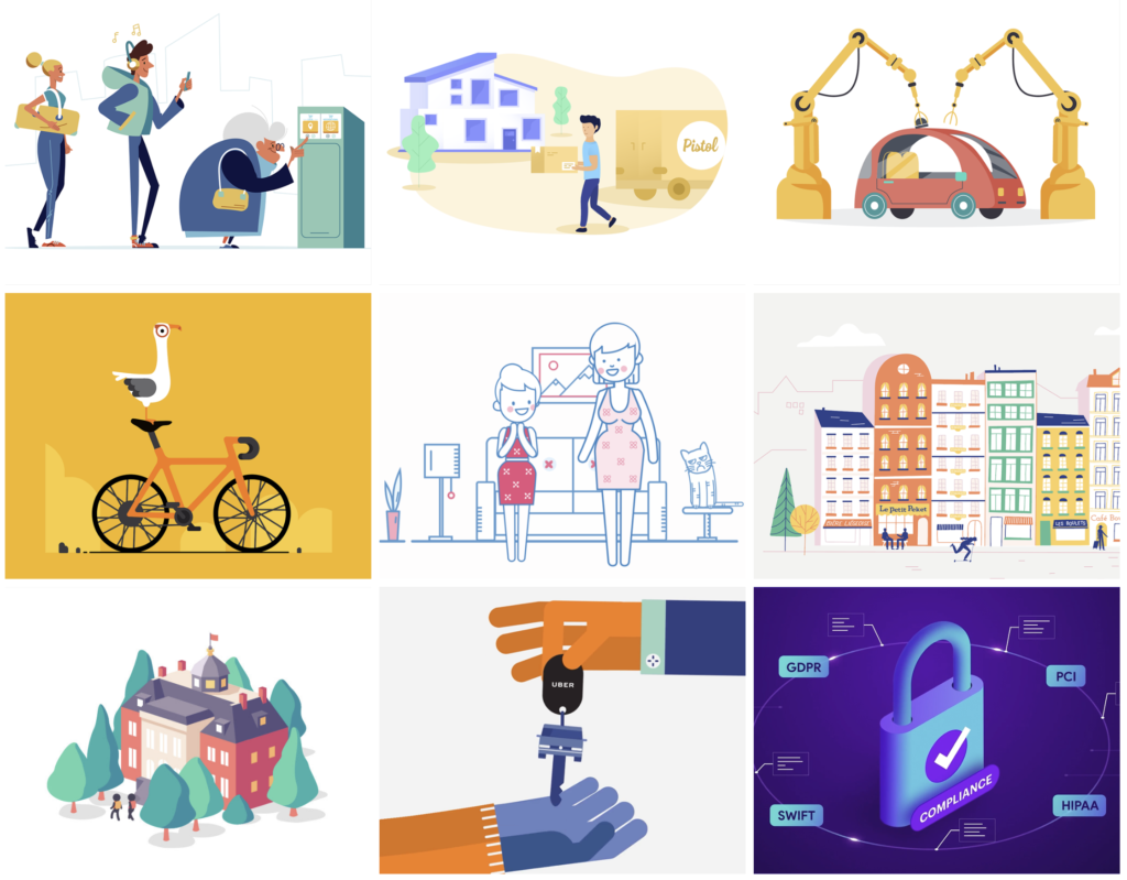 A thumbnail showing a collection of vector animation examples