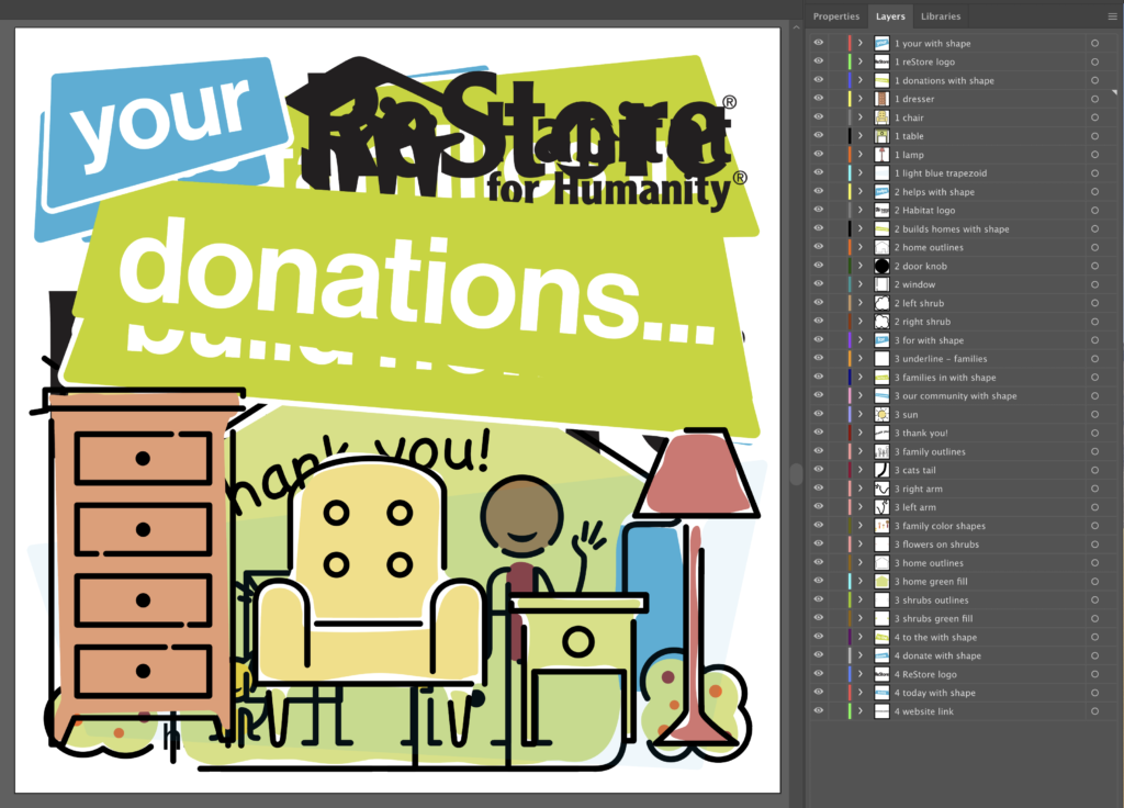 Screen shot of how the layers should look in Illustrator