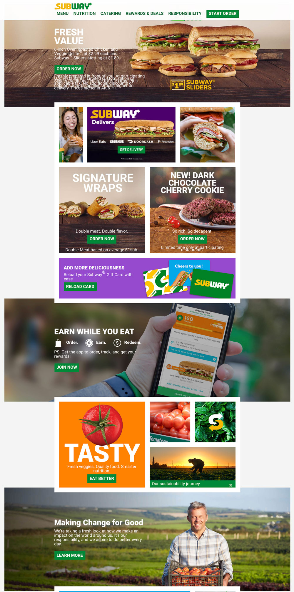 Subway website screen capture