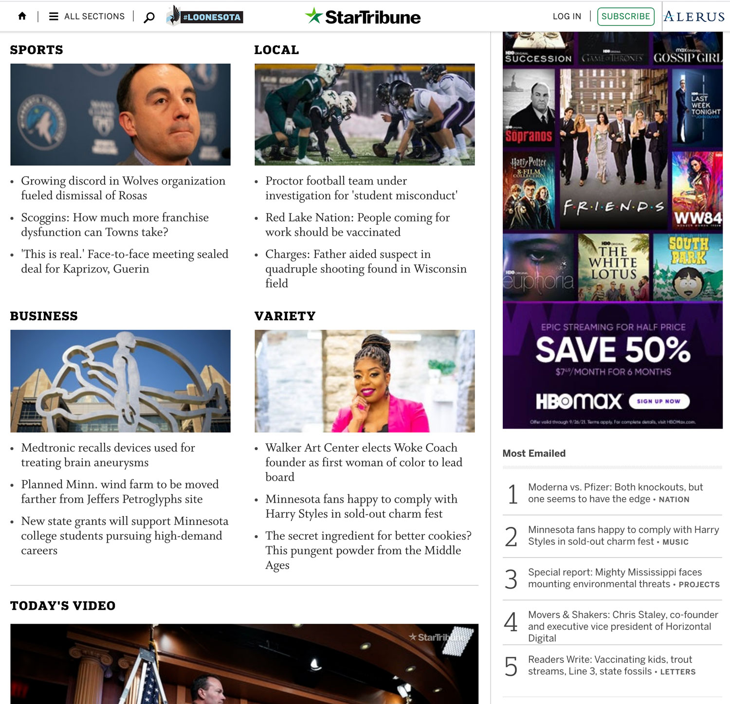 Screen capture of a website to demonstrate examples of typography design.