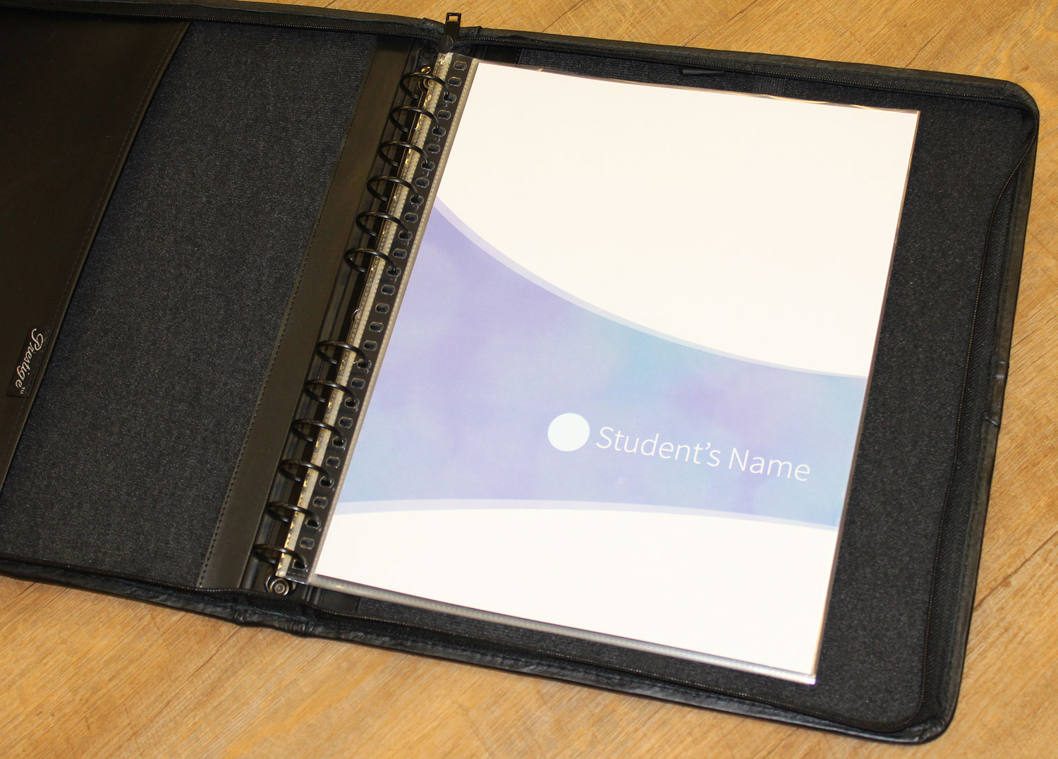 Student example portfolio page design