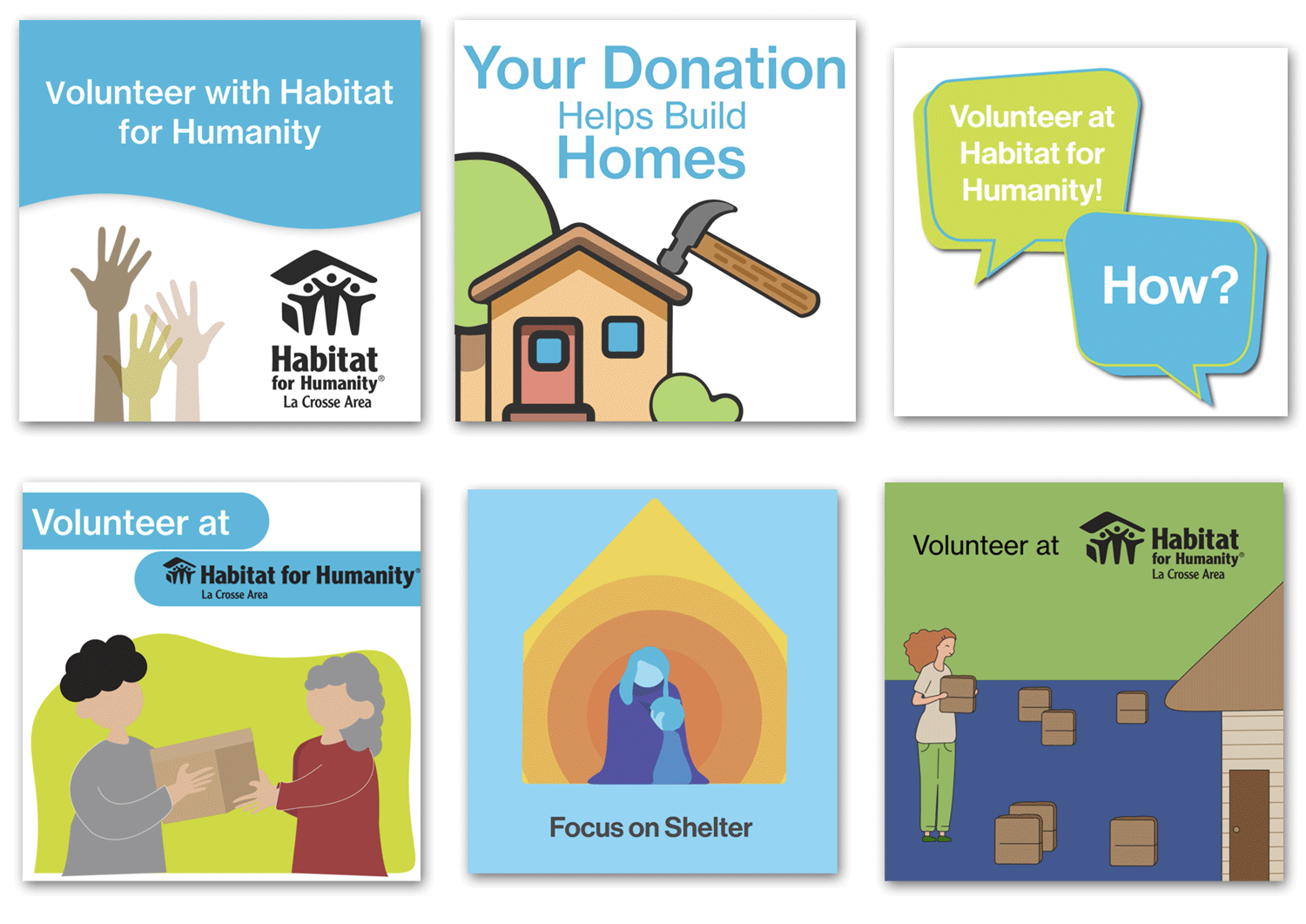 Thumbnails showing multiple examples of student animated marketing videos