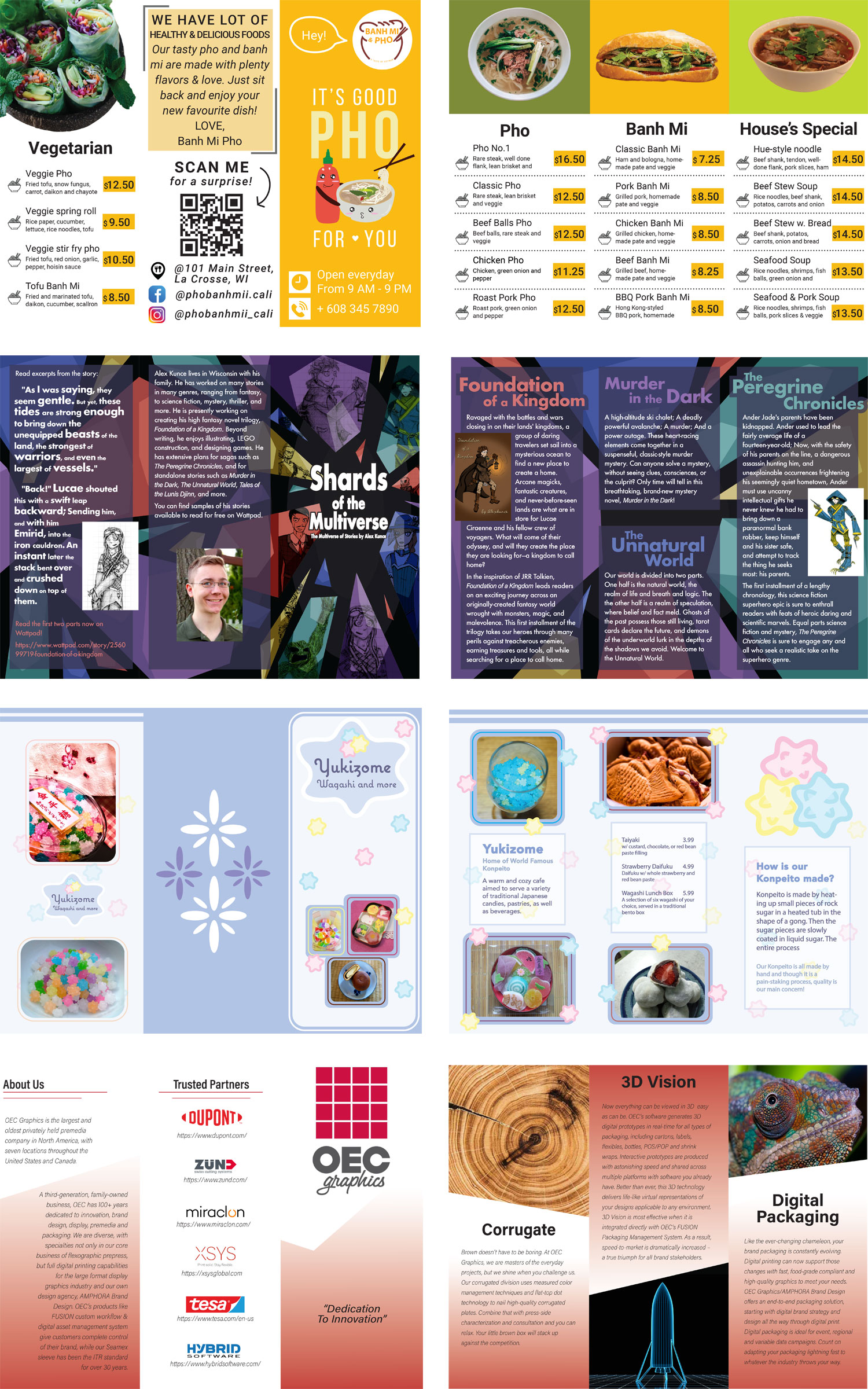 Student brochure design examples.