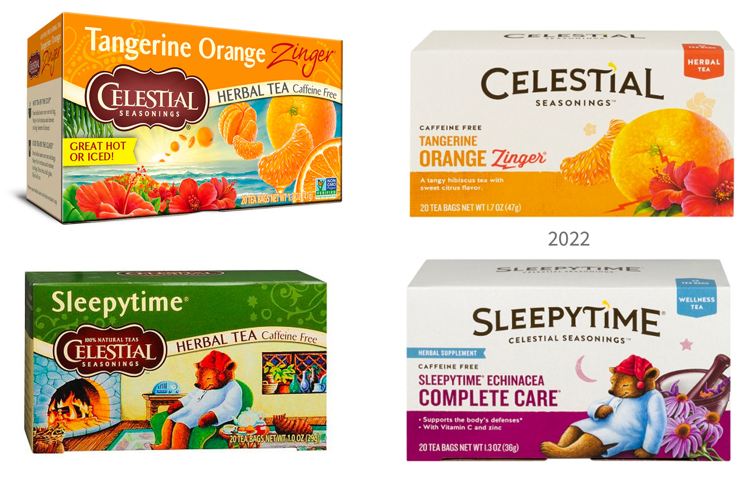 Celestial Seasonings Tea Design Example -  New packaging Minimalistic Trend