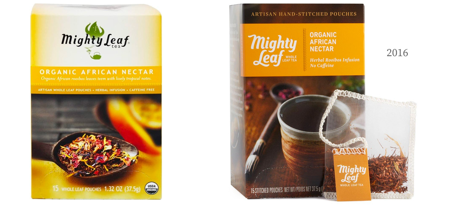 Mighty Leaf tea Design Example -  New packaging Minimalistic Trend