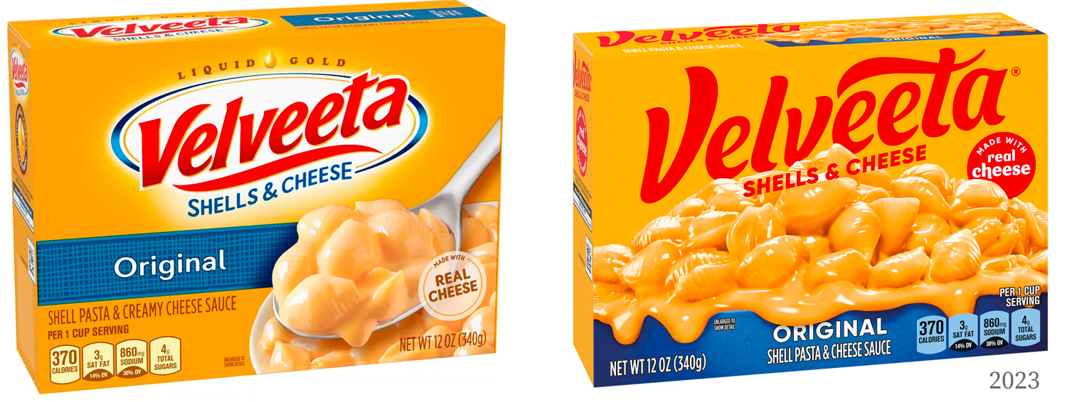Velveeta Design Example -  New packaging Minimalistic Trend