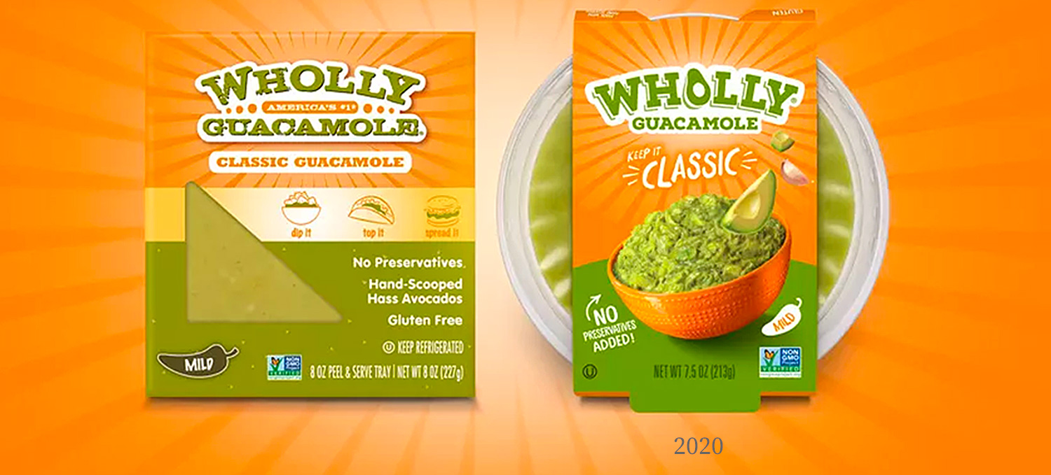 Wholly Guacamole Design Example -  New packaging Minimalistic Trend