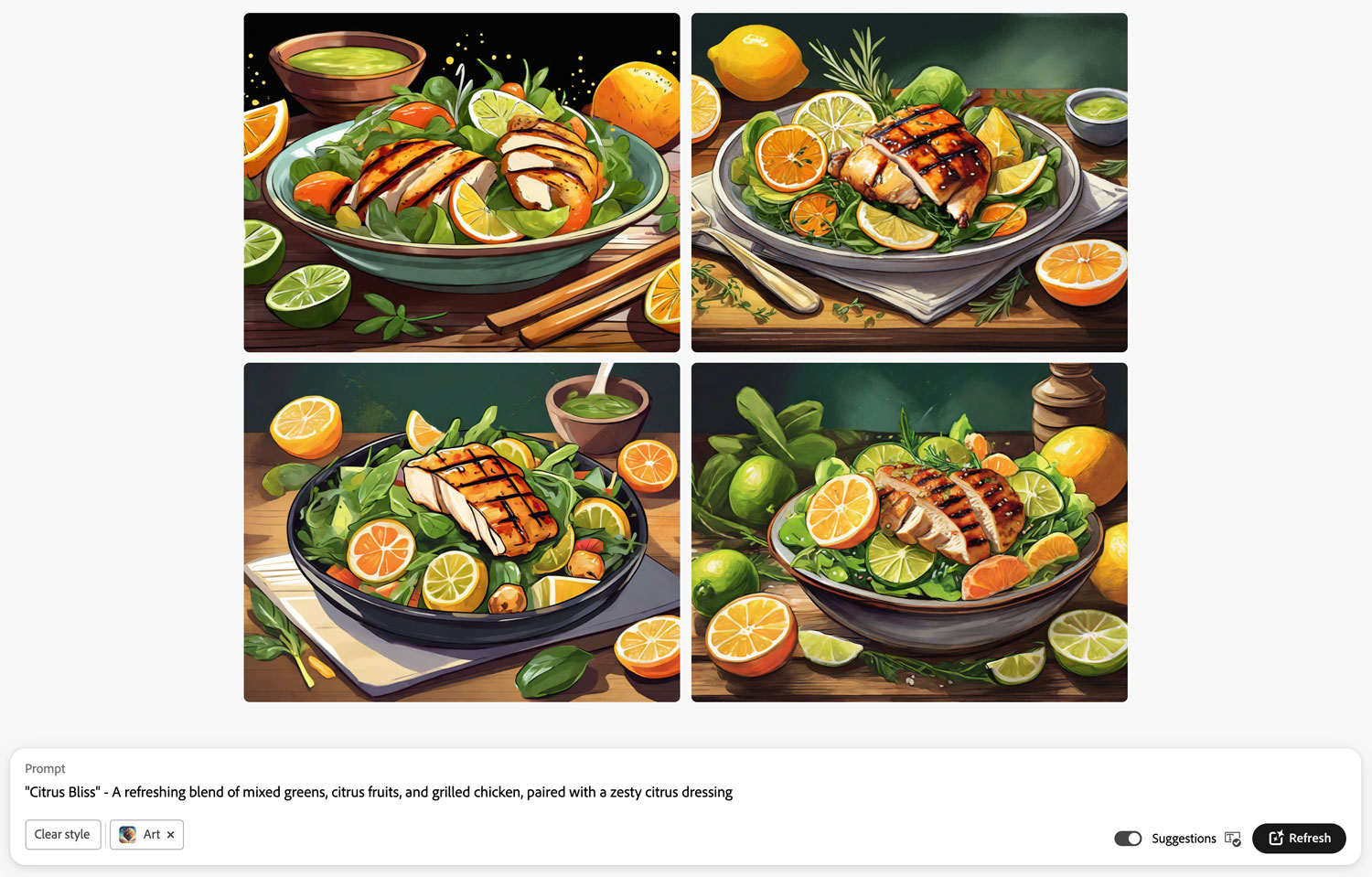 2-sided flyer examples of assets generated by AI