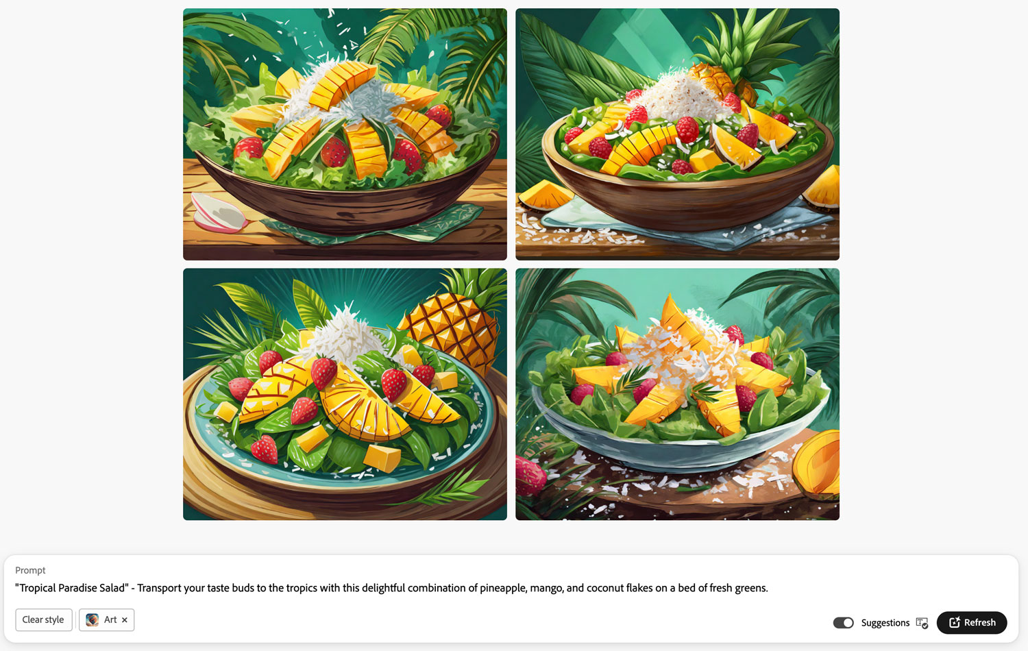 2-sided flyer examples of assets generated by AI