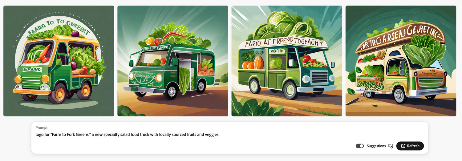 2-sided flyer examples of assets generated by AI