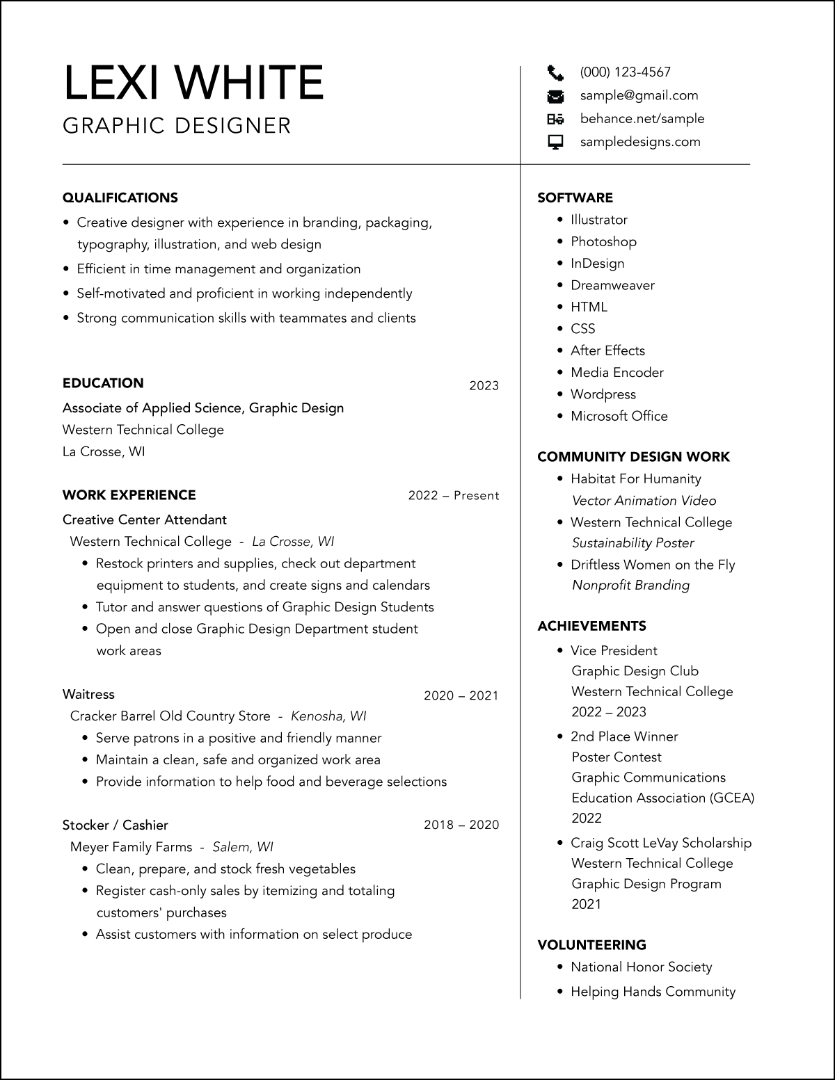 Resume template example
