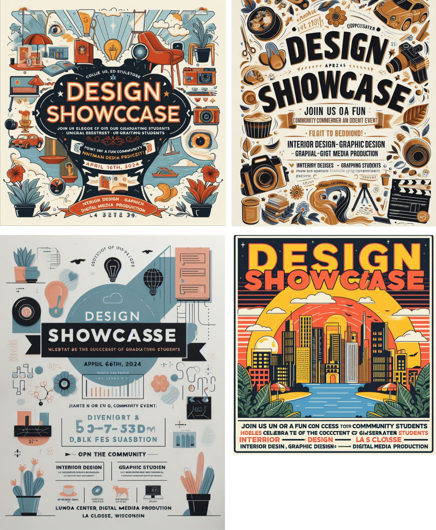 Examples of AI-generated poster design