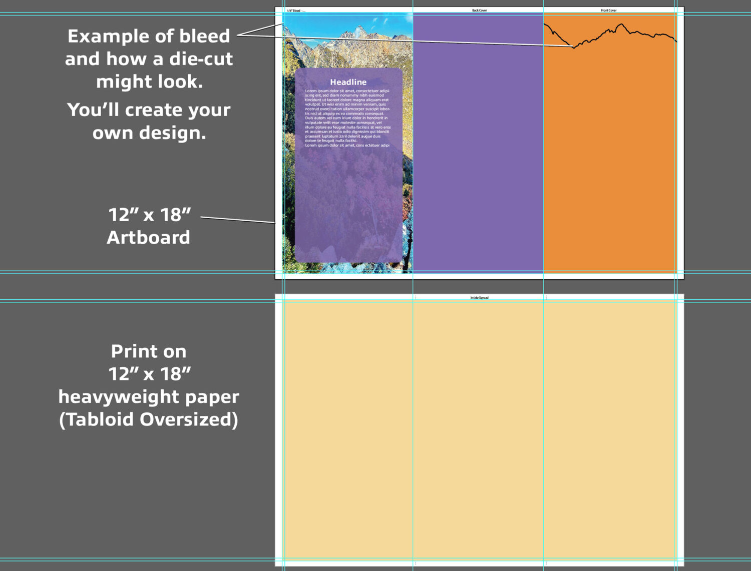 Brochure with a map template image