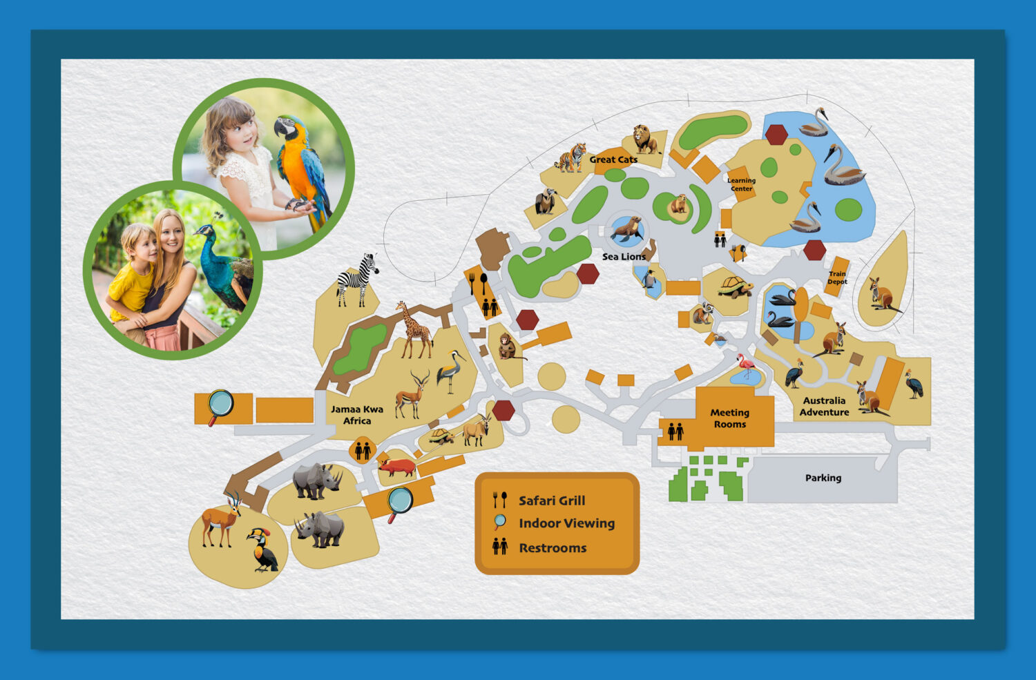 Student examples of a brochure with a map