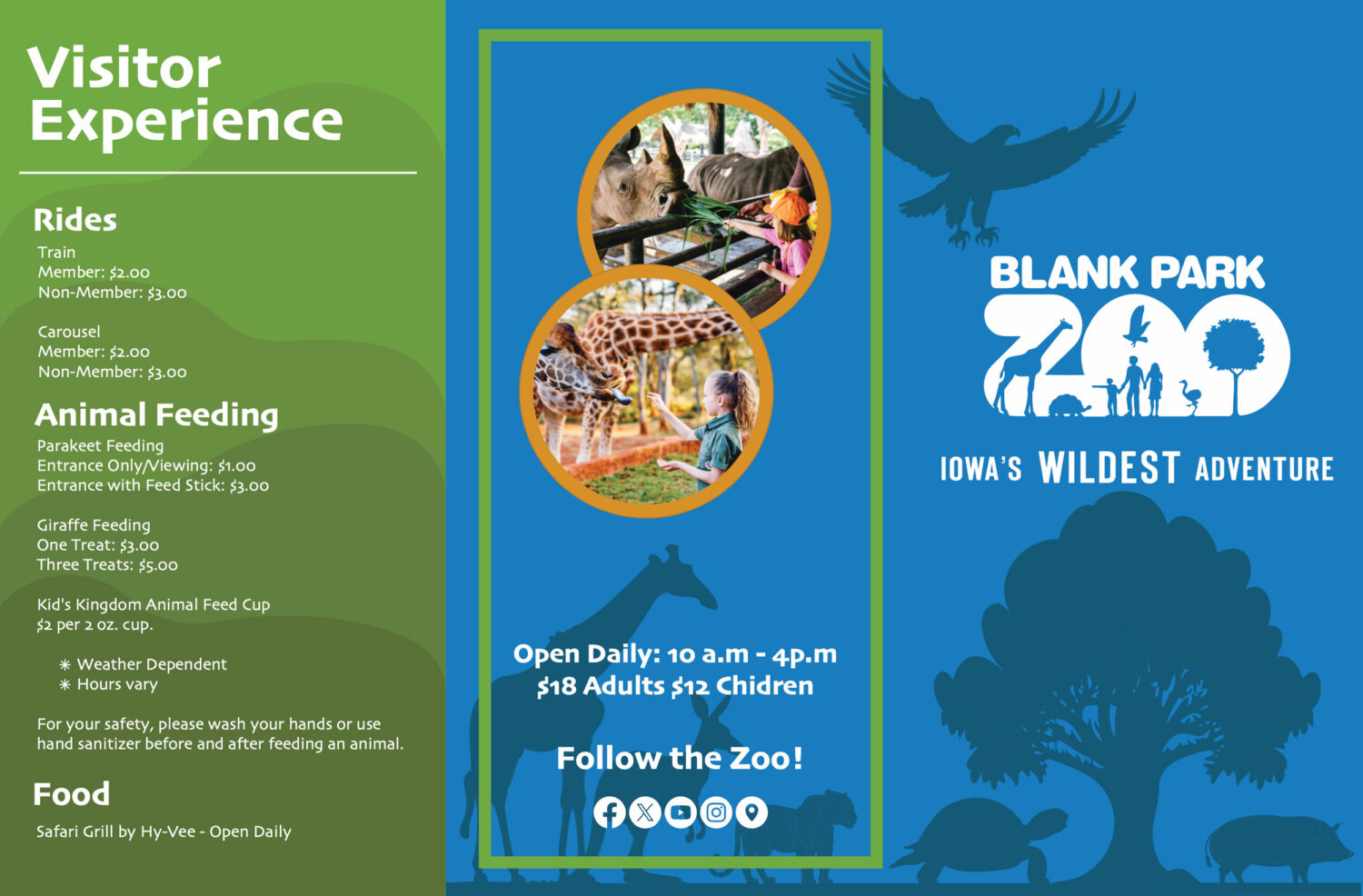 Student examples of a brochure with a map