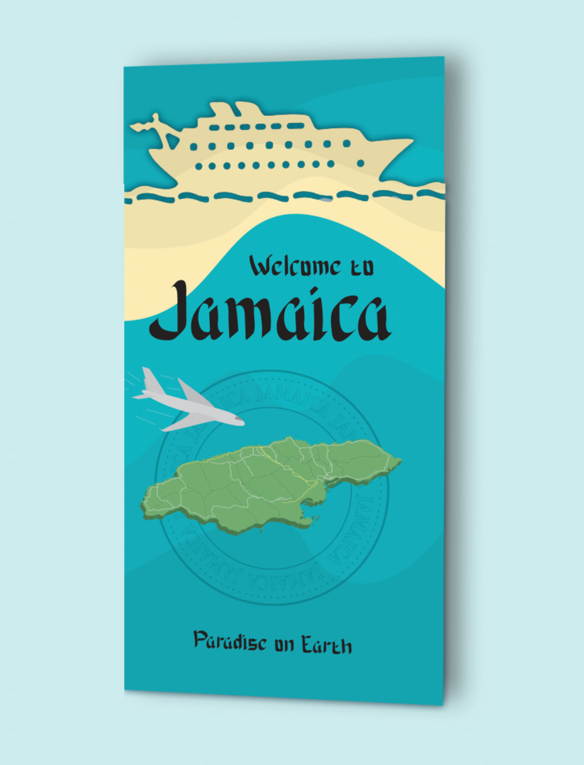 Student examples of a brochure with a map