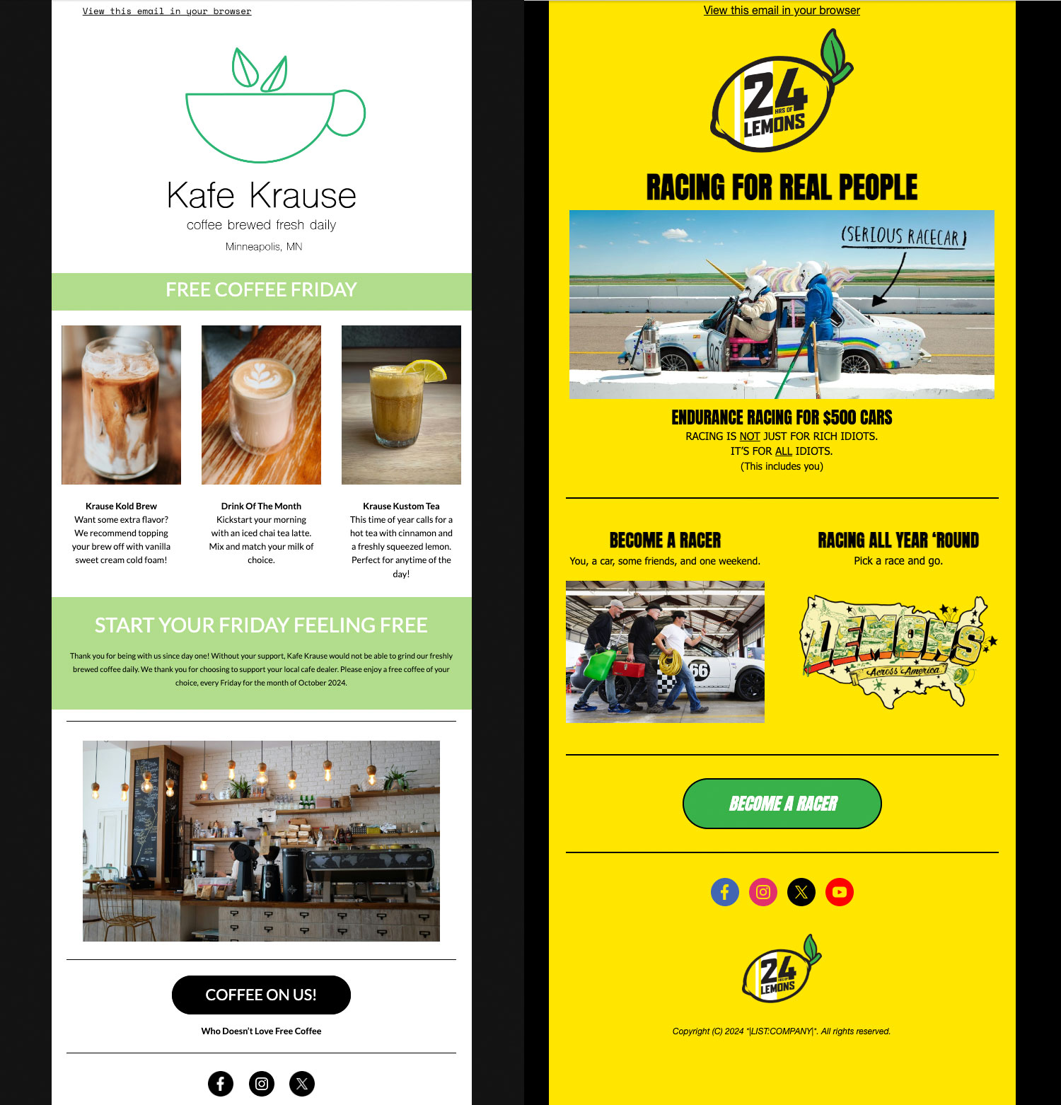 Student Email Marketing Examples