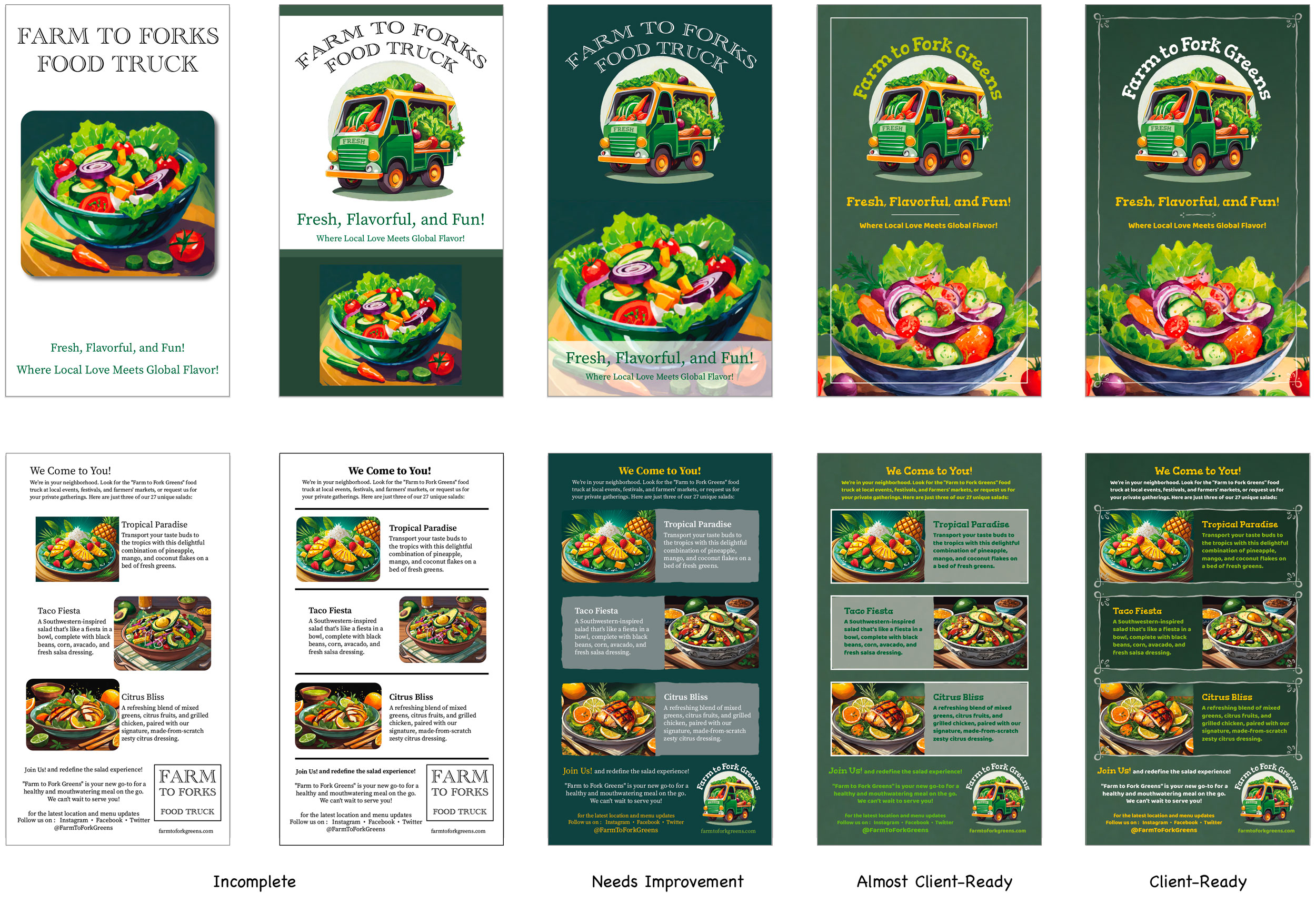 2-Sided Flyer Design Progression