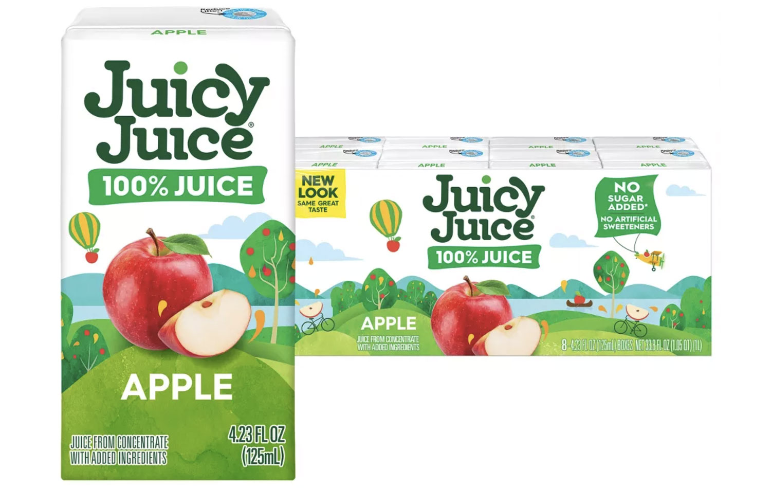 Juicey Juice small drink box Design Example -  New packaging Minimalistic Trend