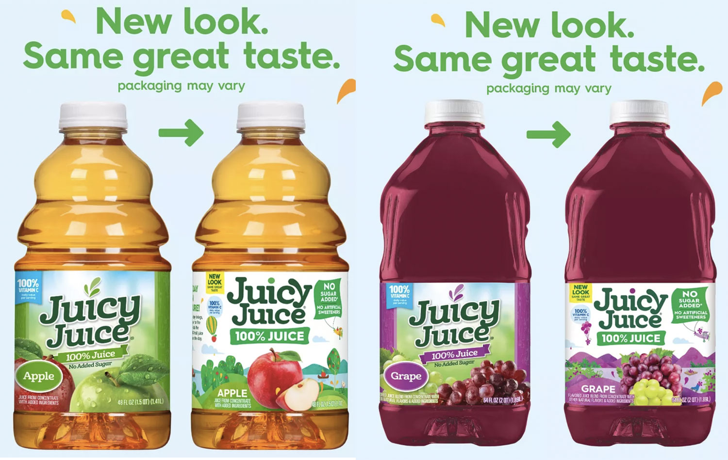 Juicey Juice Design Example -  New packaging Minimalistic Trend