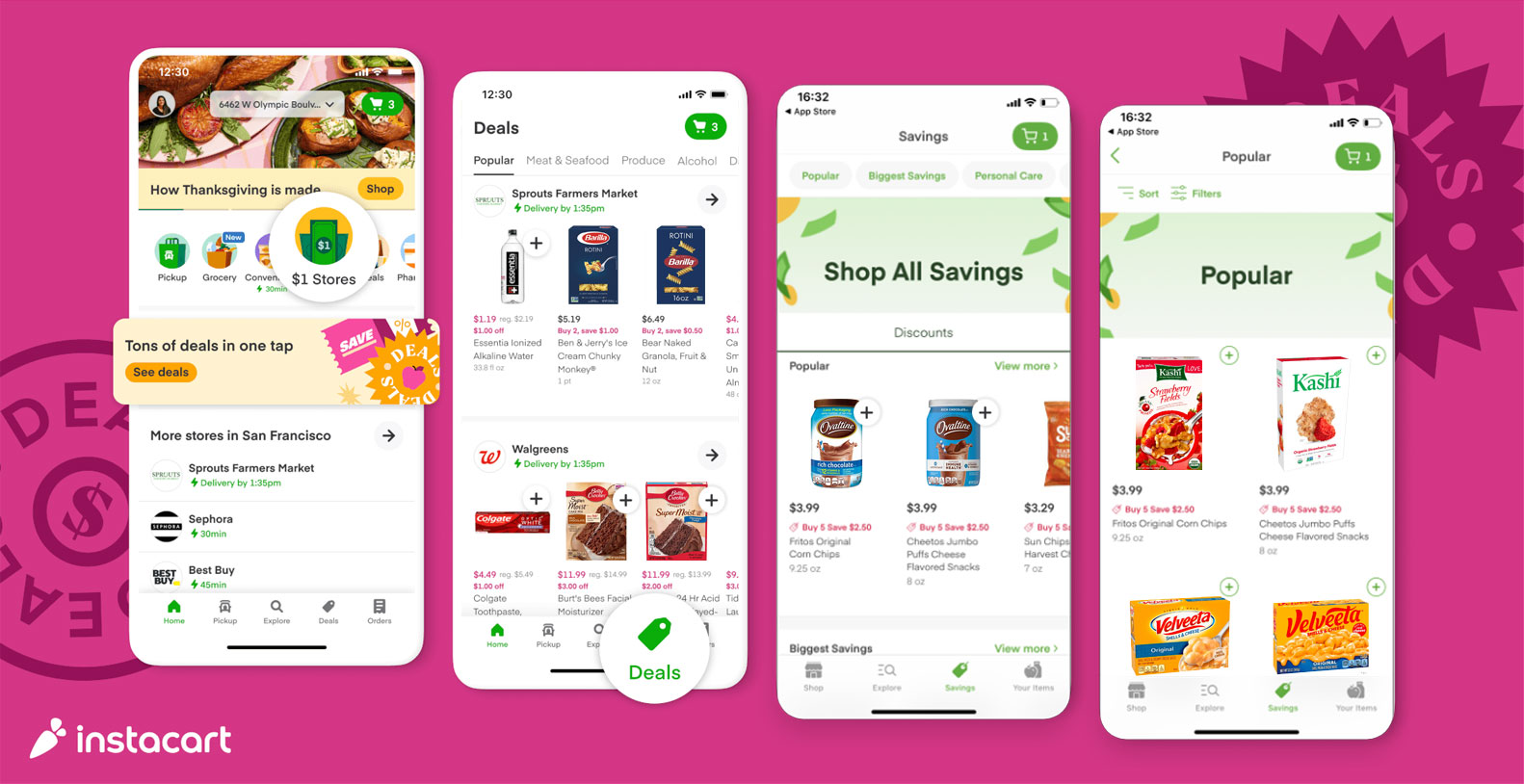 Design Example Instacart app -  New packaging Minimalistic Trend