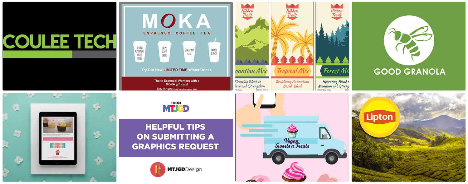 Thumbnail showing multiple examples of student marketing videos