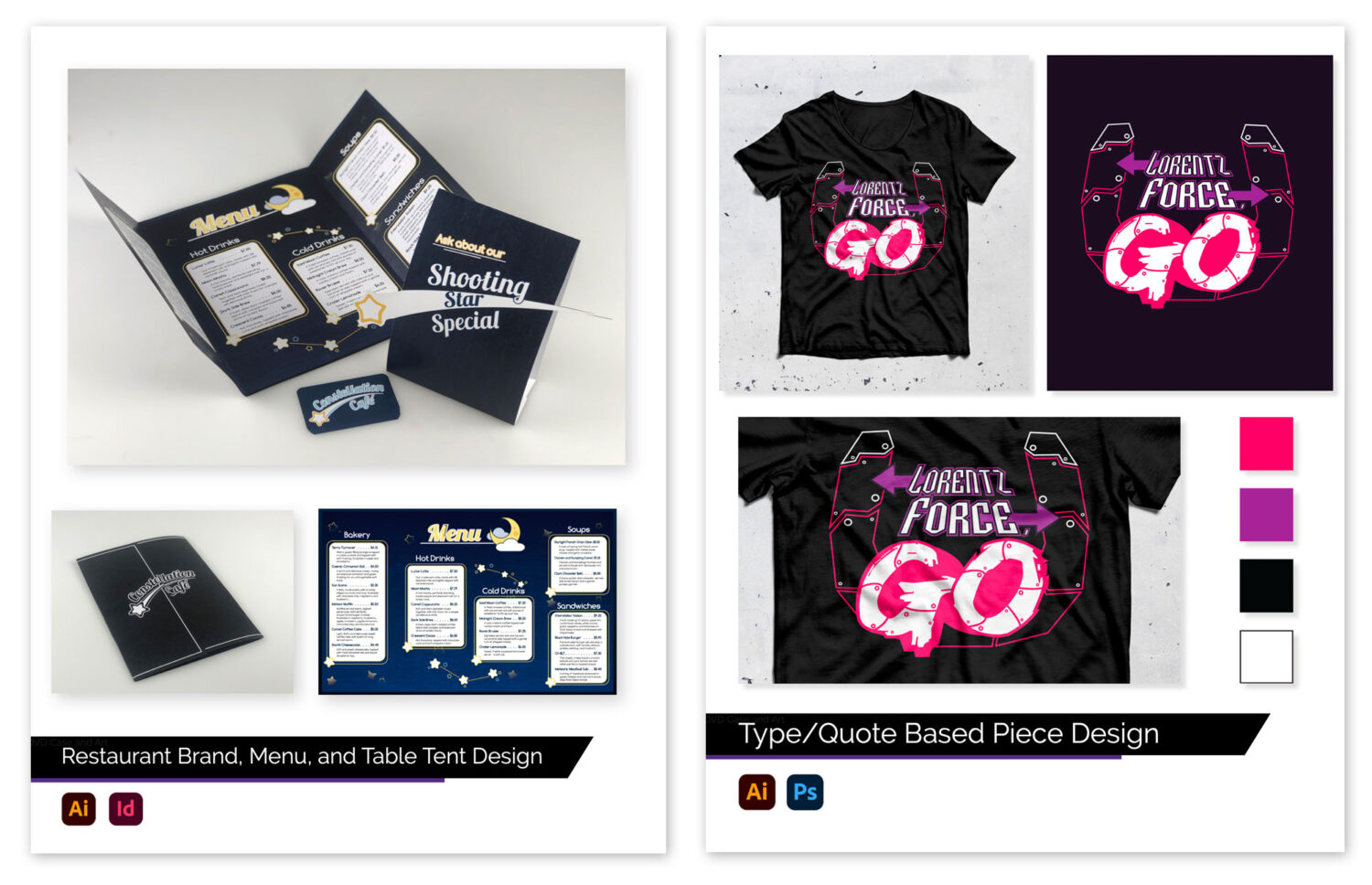 Student example portfolio page design