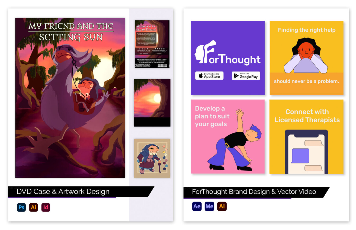 Student example portfolio page design