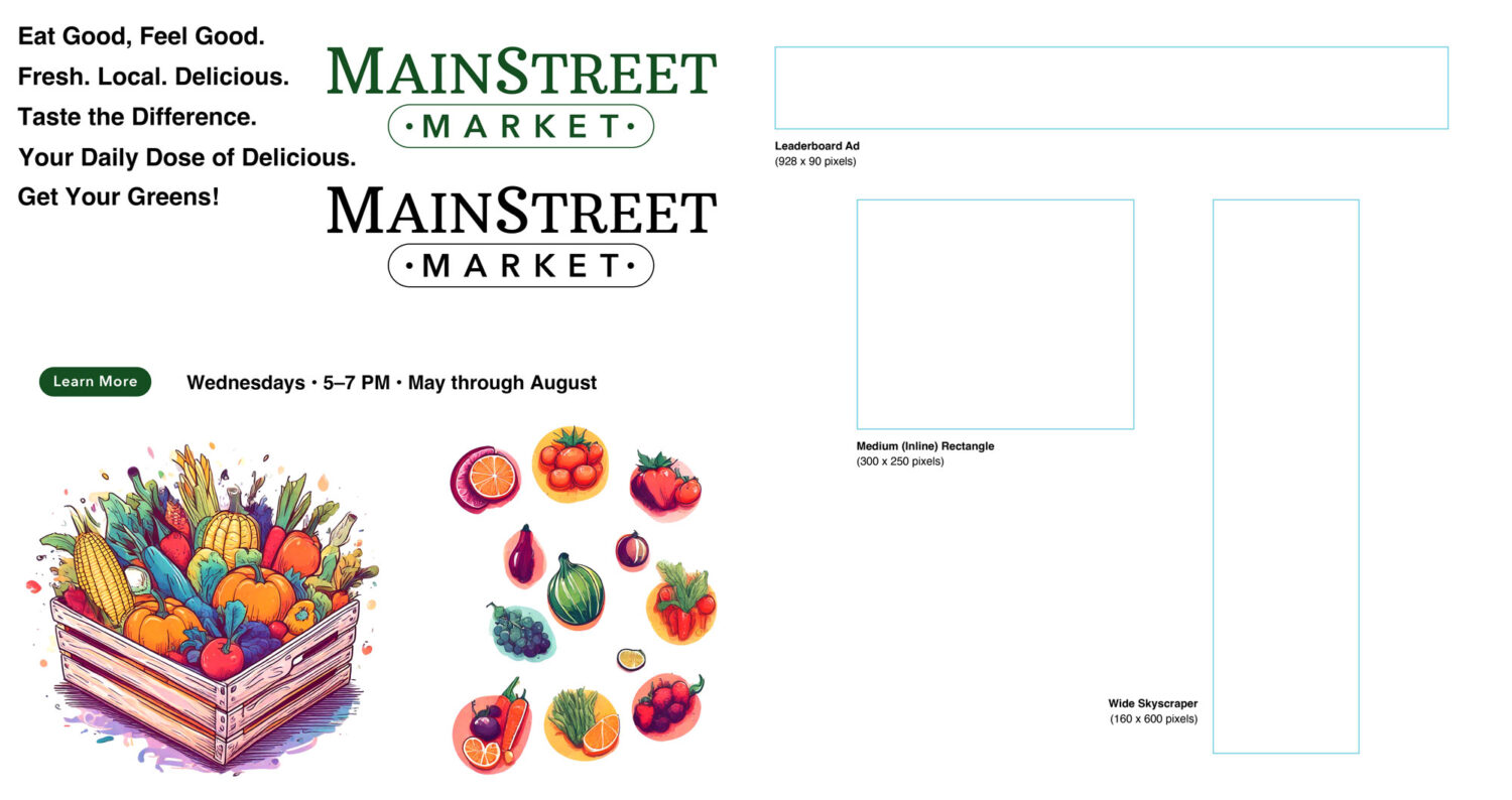 Web ad design assets and template thumbnail