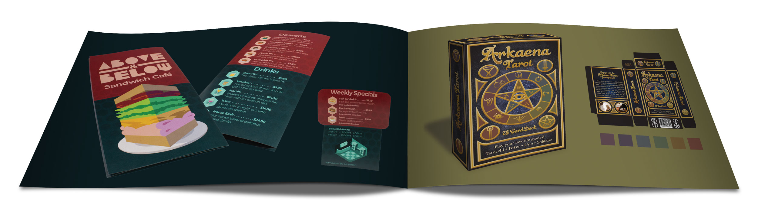 Image of a mocked up portfolio brochure - inside spread