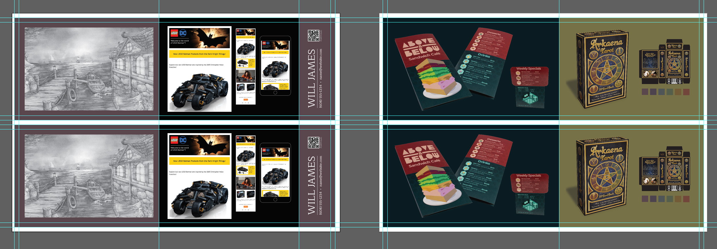 Screen Capture of the portfolio brochure template with graphics applied