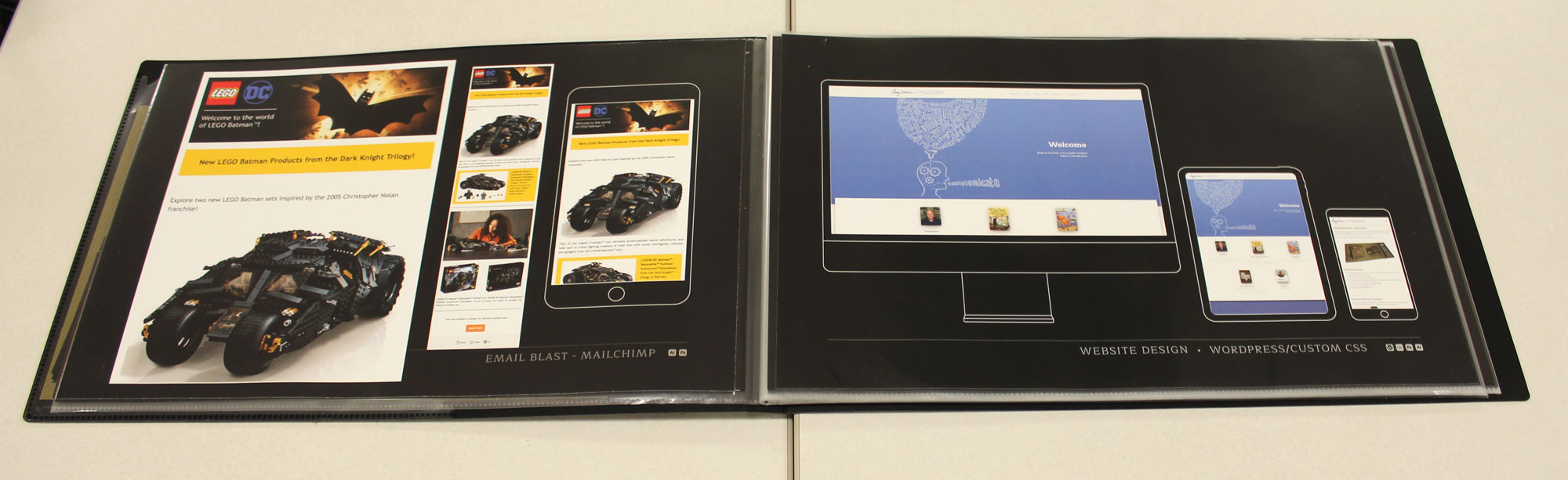 Student example portfolio page design